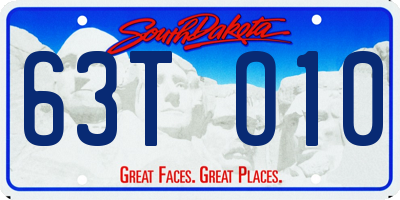 SD license plate 63TO10