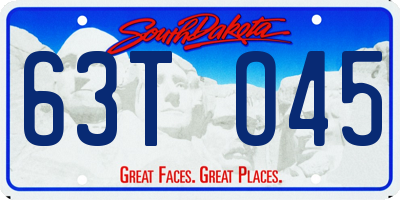 SD license plate 63TO45