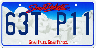 SD license plate 63TP11