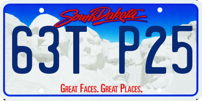 SD license plate 63TP25