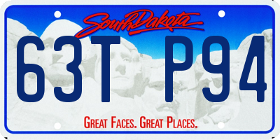 SD license plate 63TP94