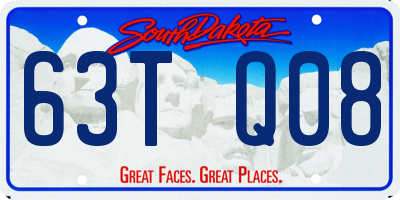 SD license plate 63TQ08