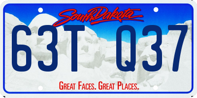 SD license plate 63TQ37