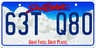 SD license plate 63TQ80