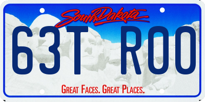 SD license plate 63TR00