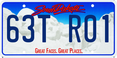 SD license plate 63TR01