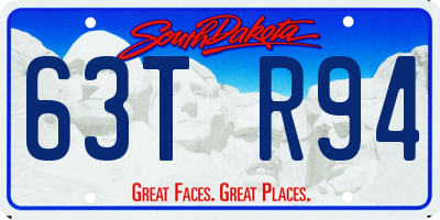 SD license plate 63TR94