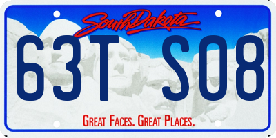 SD license plate 63TS08