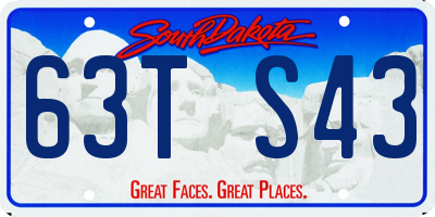 SD license plate 63TS43