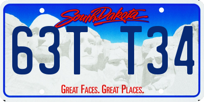 SD license plate 63TT34