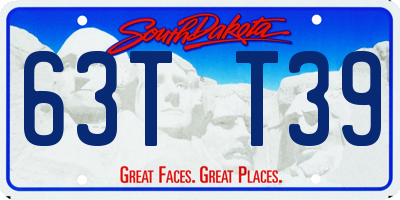 SD license plate 63TT39