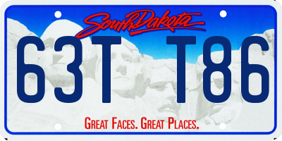 SD license plate 63TT86