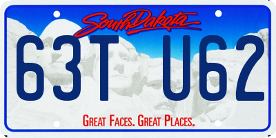 SD license plate 63TU62