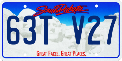 SD license plate 63TV27