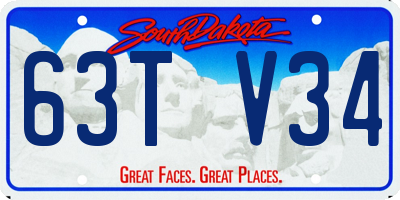 SD license plate 63TV34
