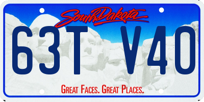 SD license plate 63TV40