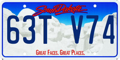 SD license plate 63TV74