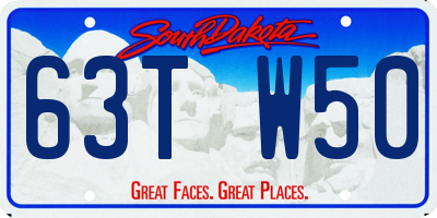 SD license plate 63TW50