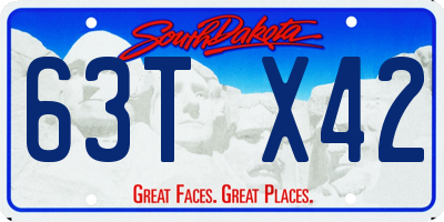 SD license plate 63TX42