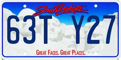 SD license plate 63TY27