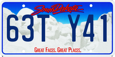SD license plate 63TY41