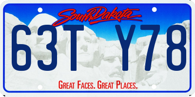 SD license plate 63TY78