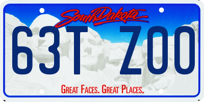 SD license plate 63TZ00