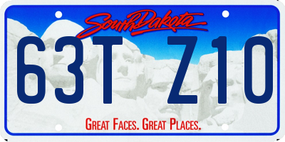SD license plate 63TZ10