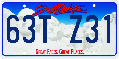 SD license plate 63TZ31