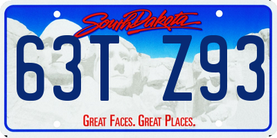 SD license plate 63TZ93