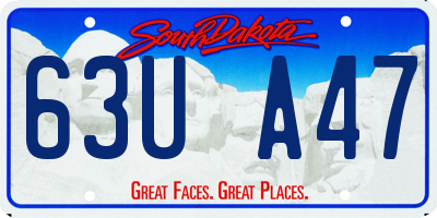 SD license plate 63UA47