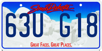 SD license plate 63UG18