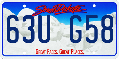 SD license plate 63UG58