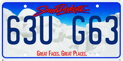 SD license plate 63UG63