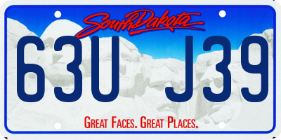 SD license plate 63UJ39