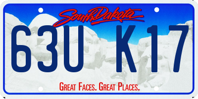 SD license plate 63UK17
