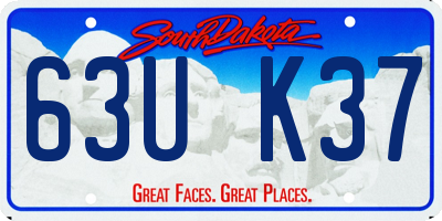 SD license plate 63UK37