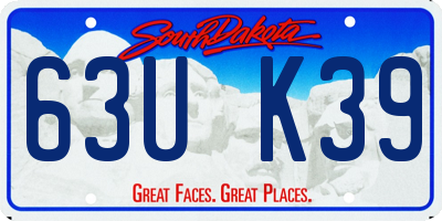 SD license plate 63UK39