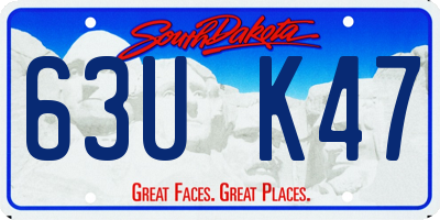 SD license plate 63UK47