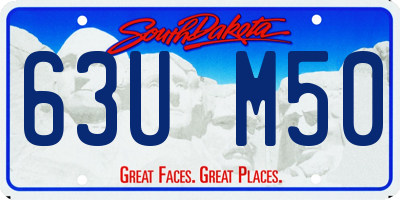 SD license plate 63UM50