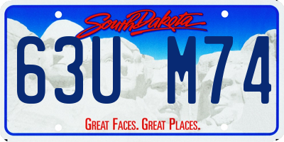 SD license plate 63UM74