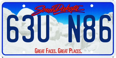 SD license plate 63UN86