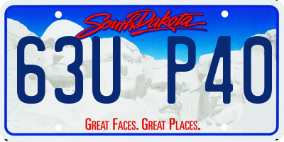 SD license plate 63UP40