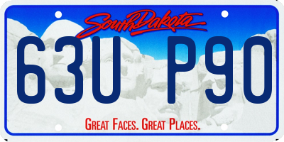 SD license plate 63UP90