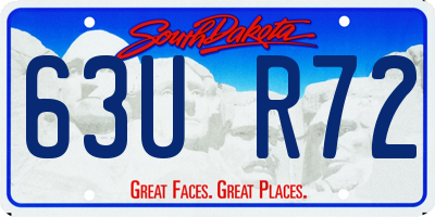 SD license plate 63UR72