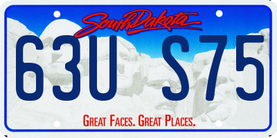 SD license plate 63US75
