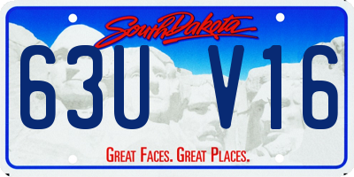 SD license plate 63UV16