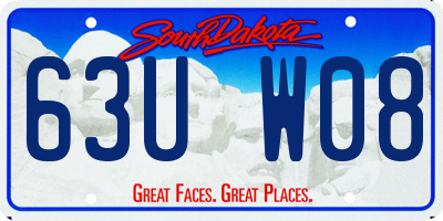 SD license plate 63UW08