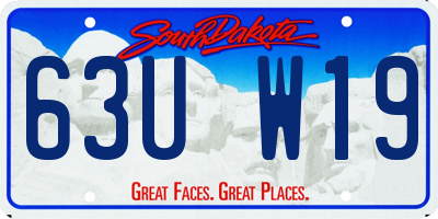 SD license plate 63UW19