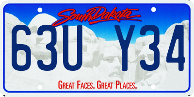 SD license plate 63UY34